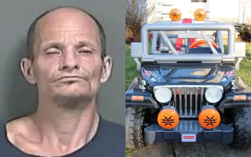 Incennes, ndiana, man was arrested for driving a Power Wheels Jeep